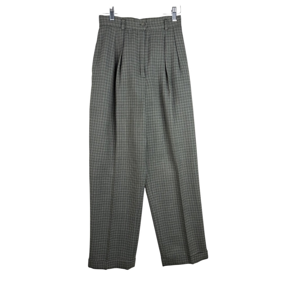 JH Collectibles Vintage 100% Wool Pleated Trouser Pants size 4 Gray Print
